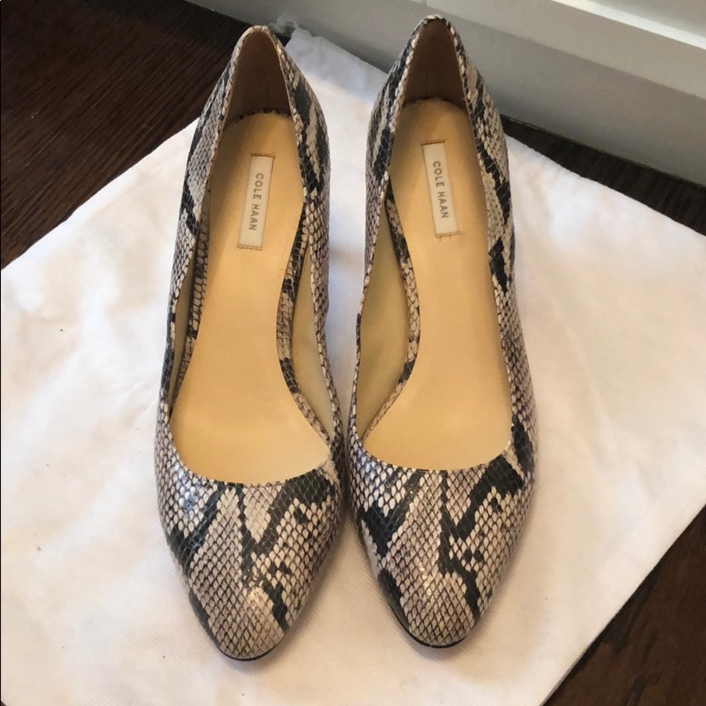 Cole Haan snakeskin kitten heels